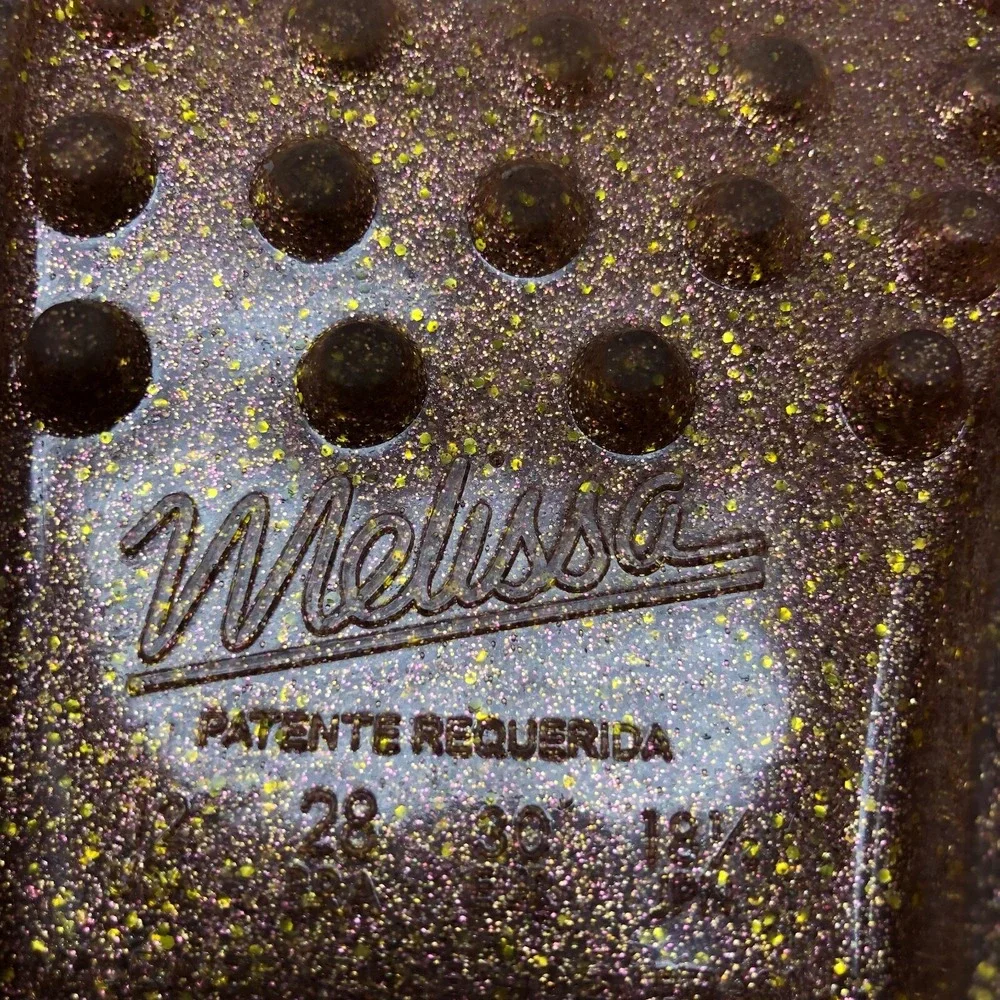 Mini Melissa Papete + Rider Good Times Pink Glitter Strappy Sandal Girls 12